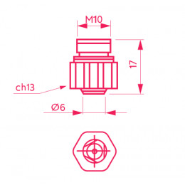 10008419 Сопло двойное d=3.5 (NK 35-30) 